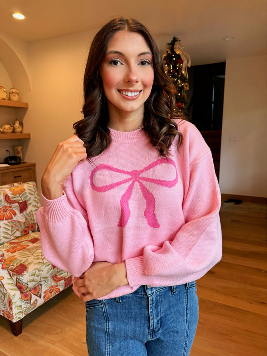 Blushing Bow Sweater