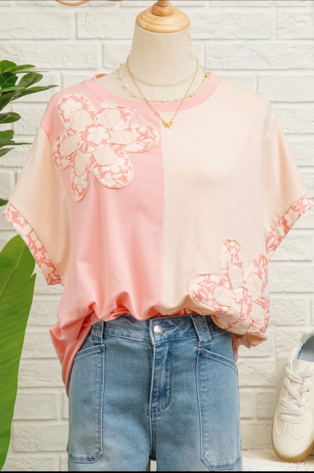 Blushing Daisy Patch Top