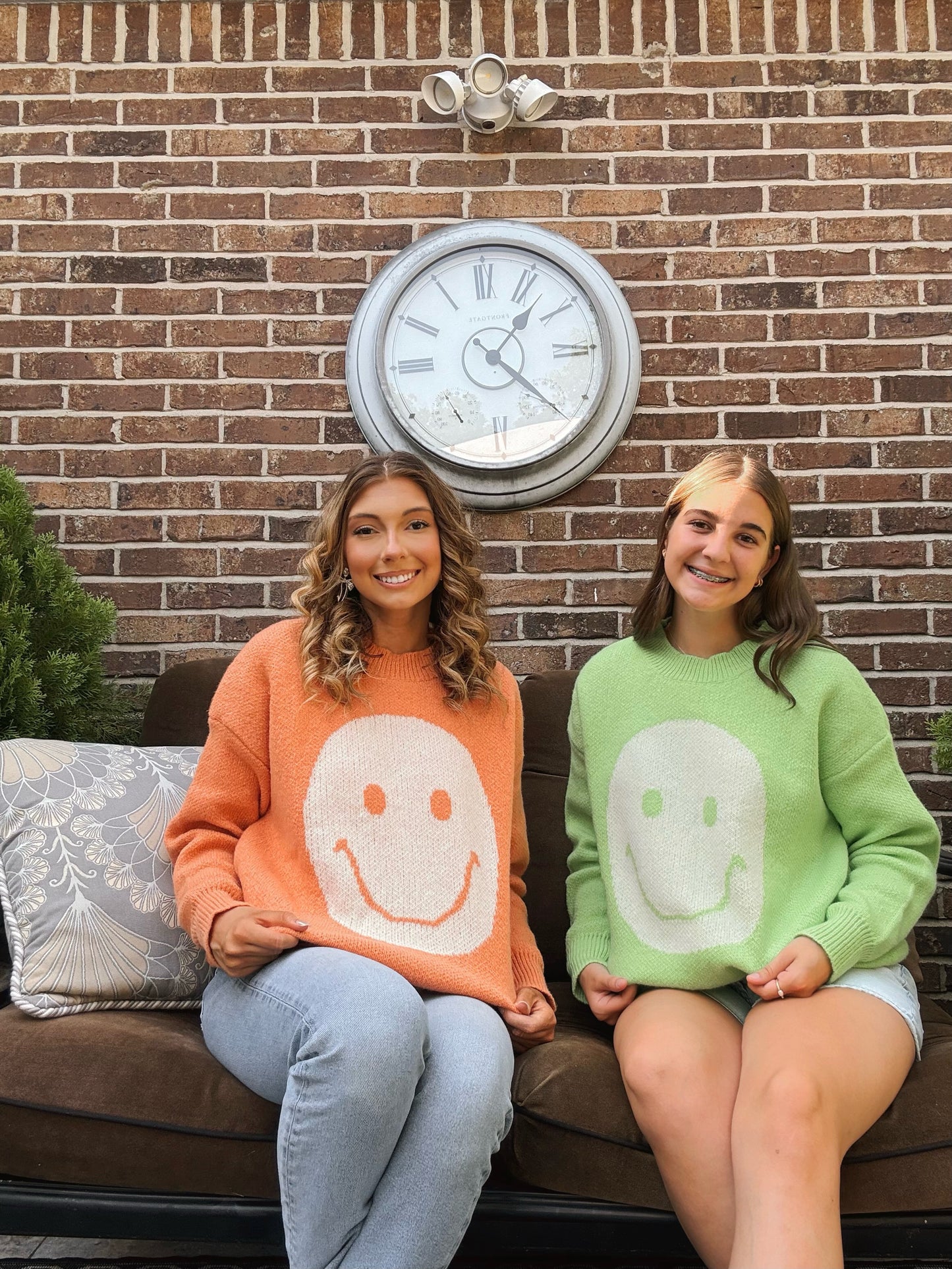 Lime Smiley Face Sweater