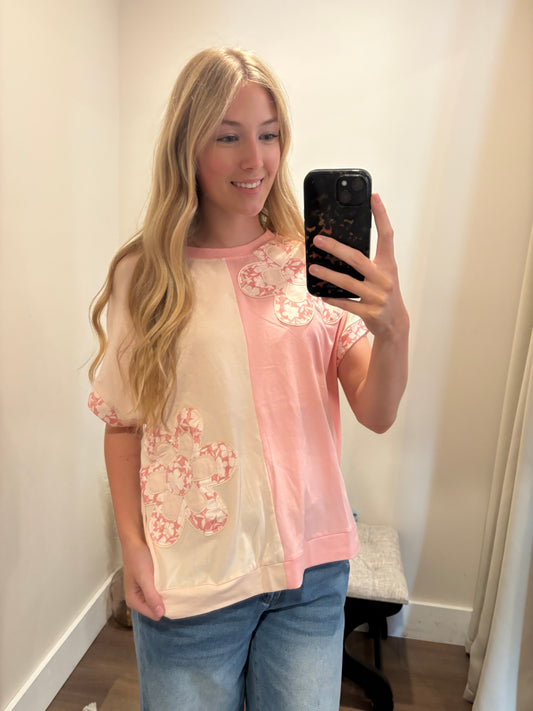 Blushing Daisy Patch Top