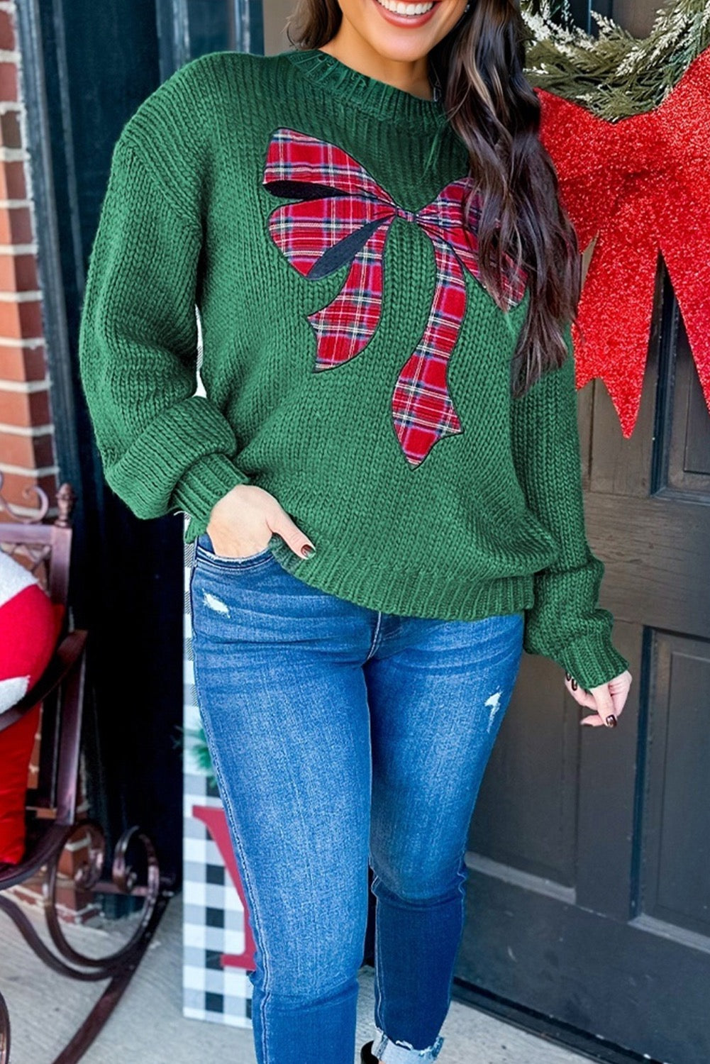 Holiday Bow Charm Sweater