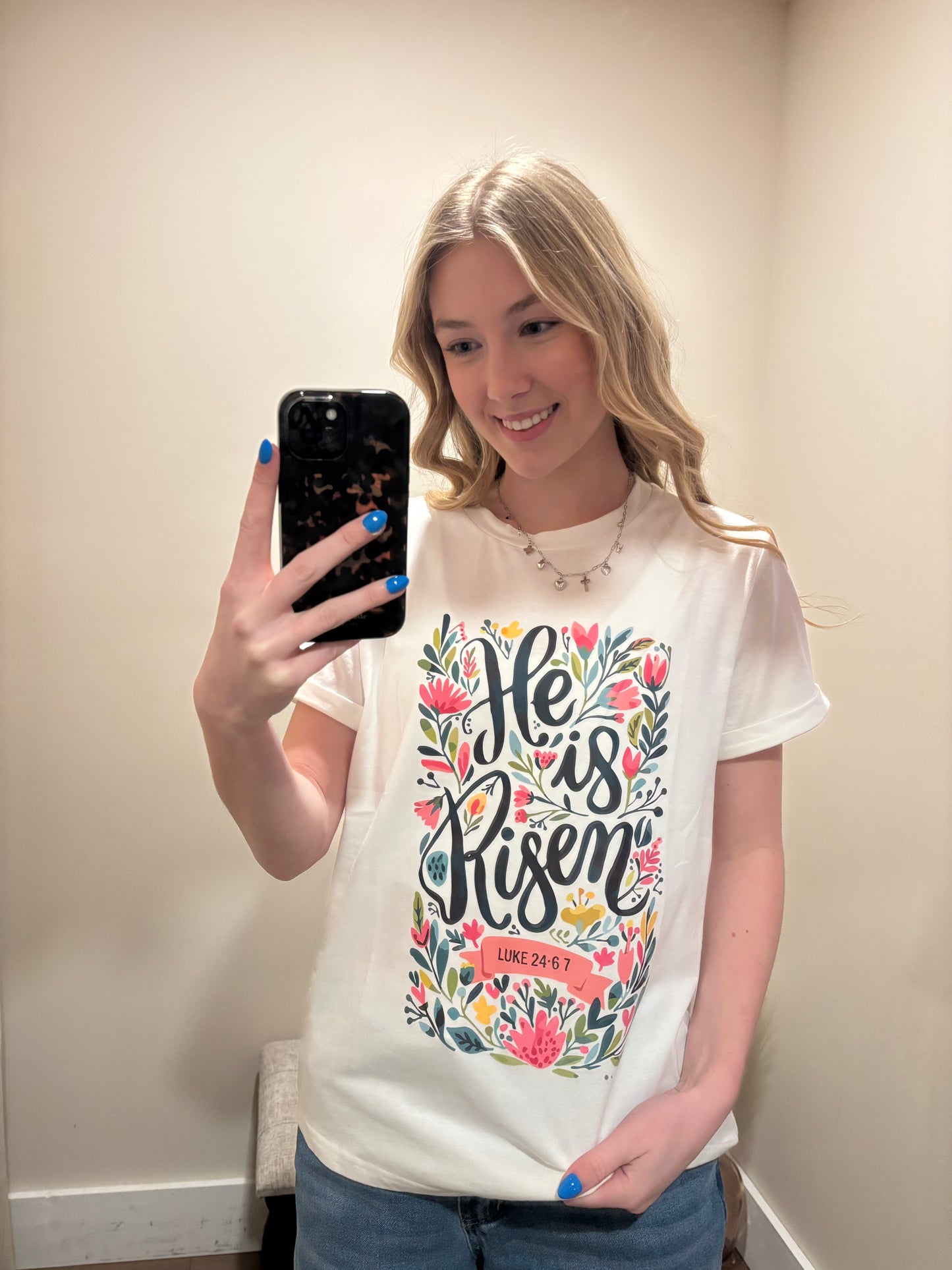 He is Risen Floral Tee