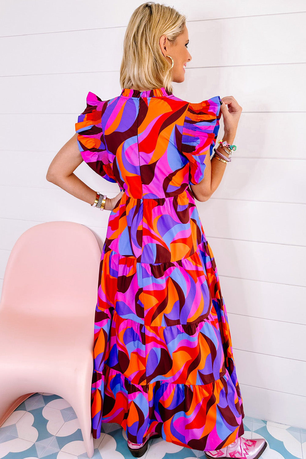 Plus Abstract Maxi Dress