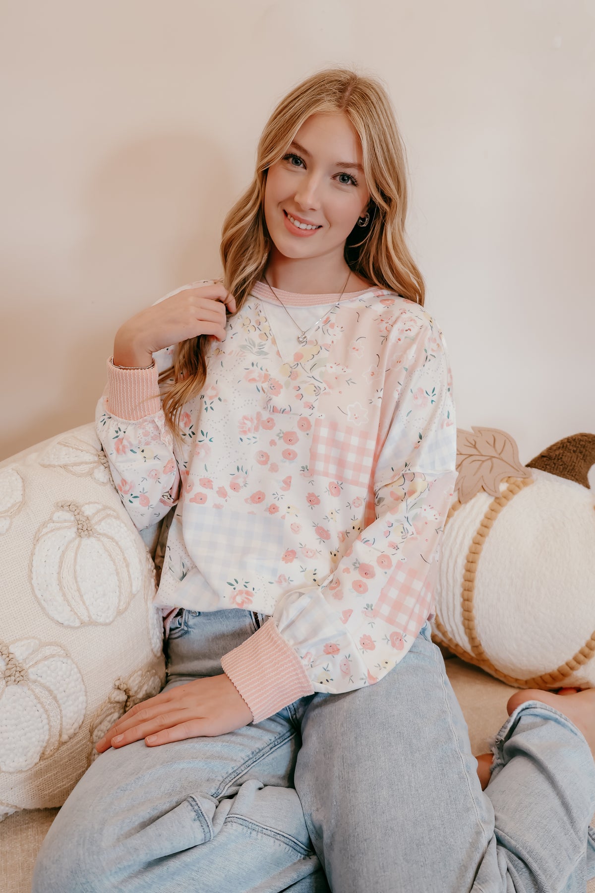 Sweet Grace Patchwork Pullover