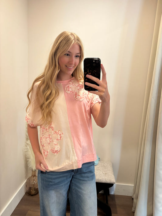 Blushing Daisy Patch Top
