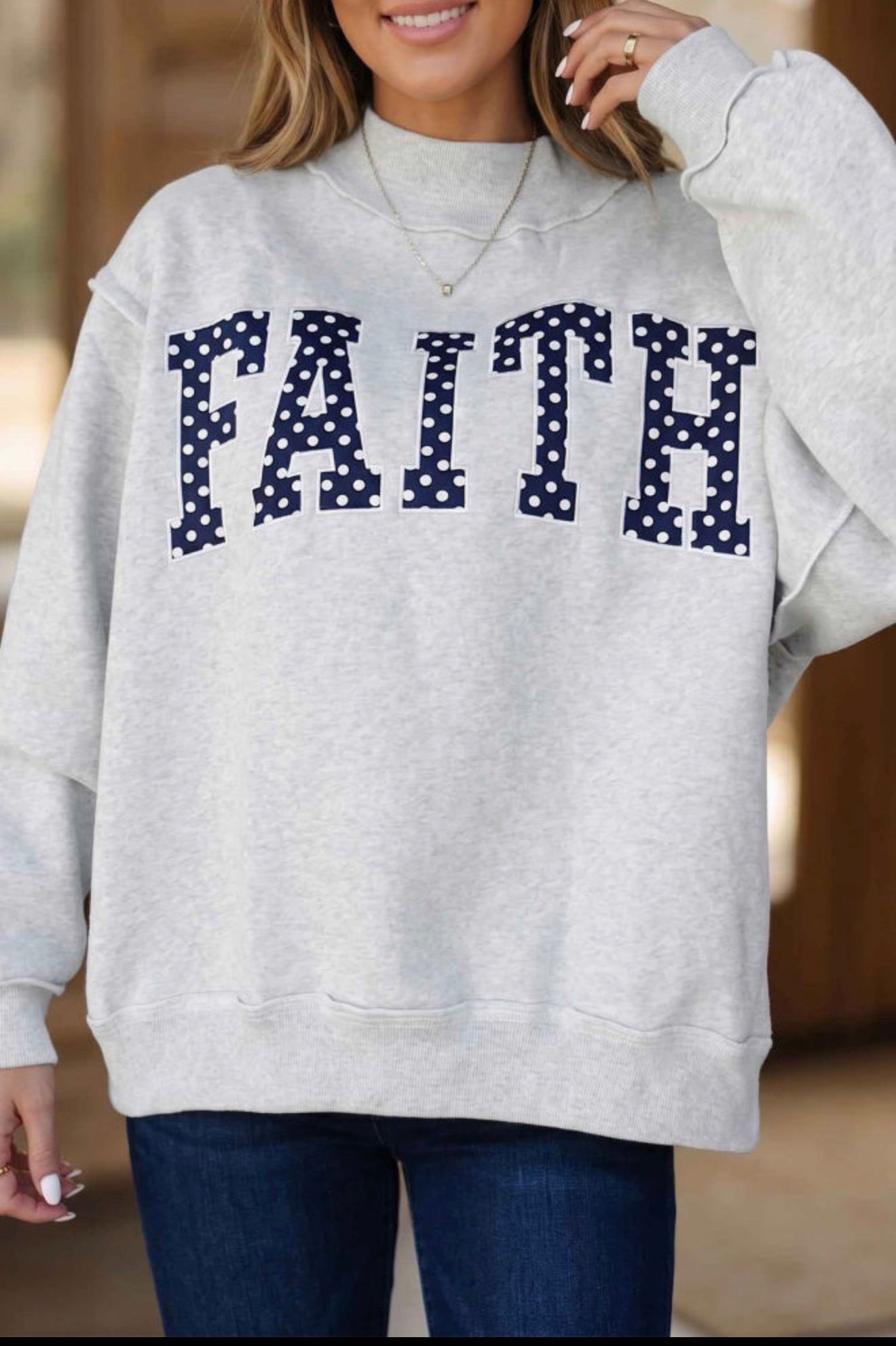 Walk by Faith Mock Neck