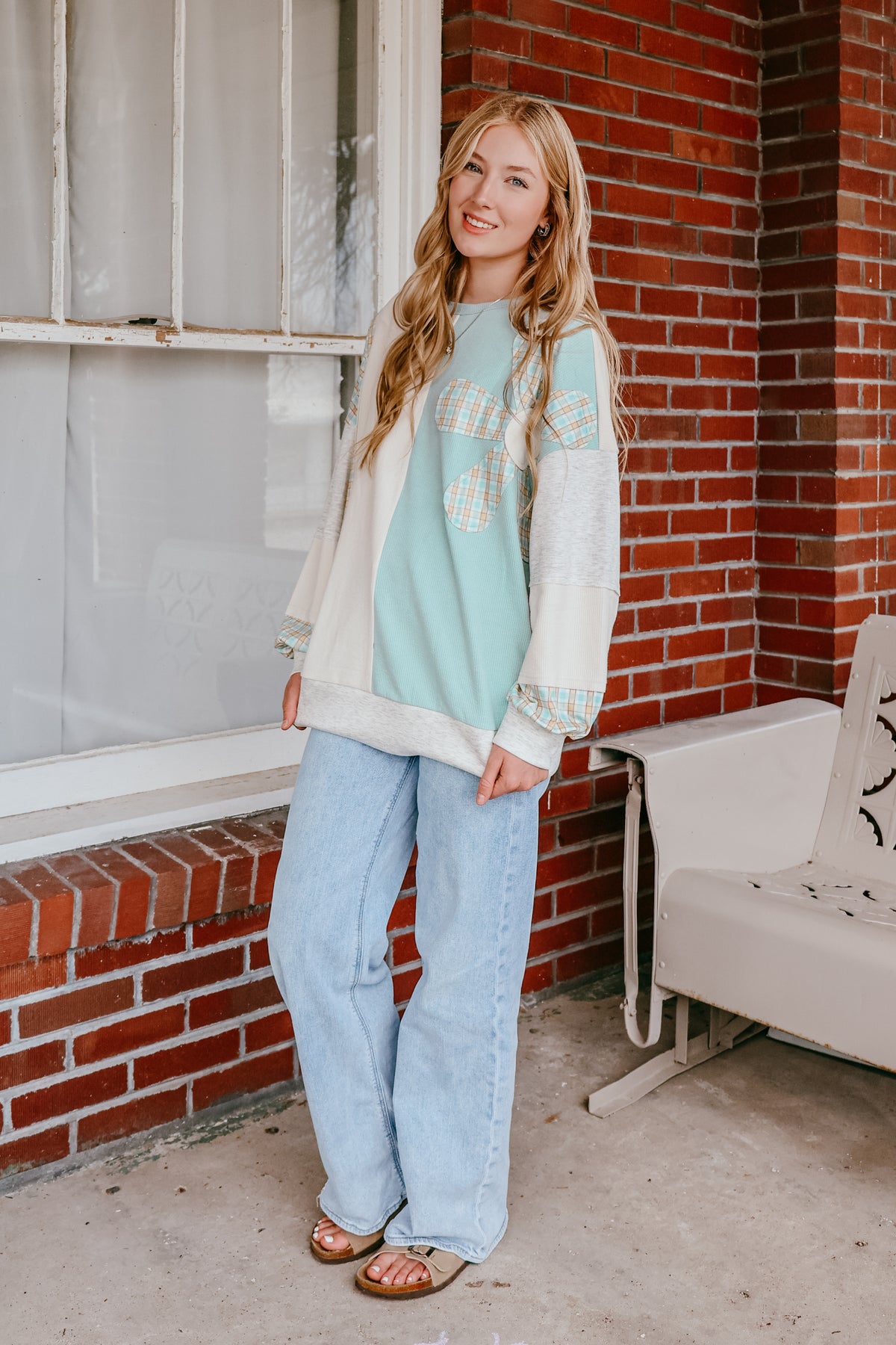 Blue Sky Patchwork Top