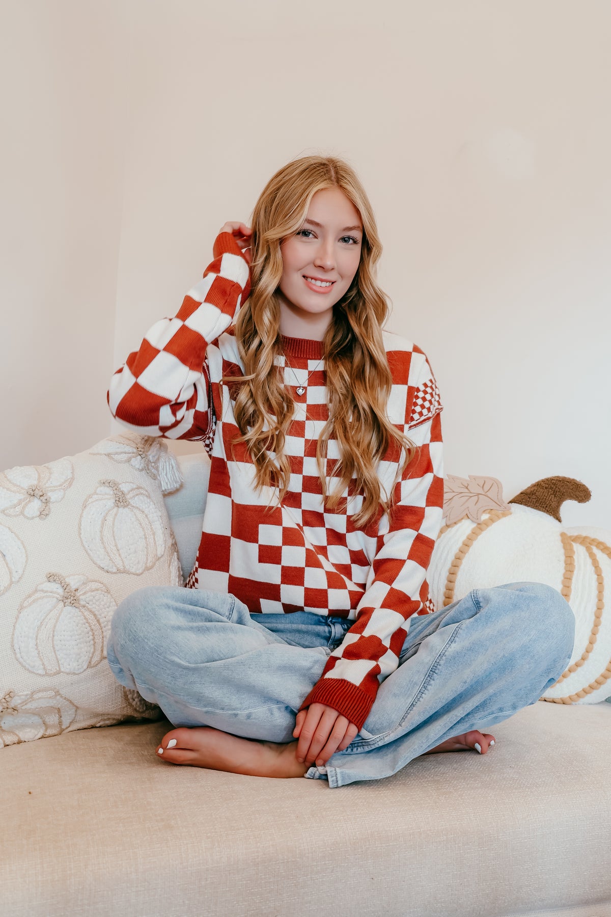 Harvest Moon Checker Sweater