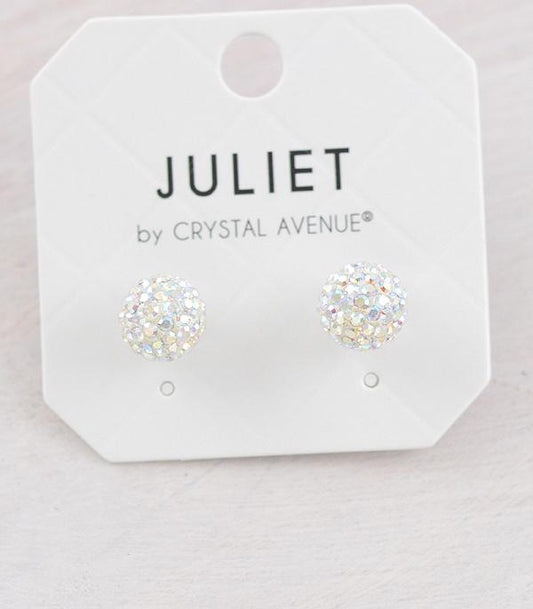 Silver Pave Post Earrings