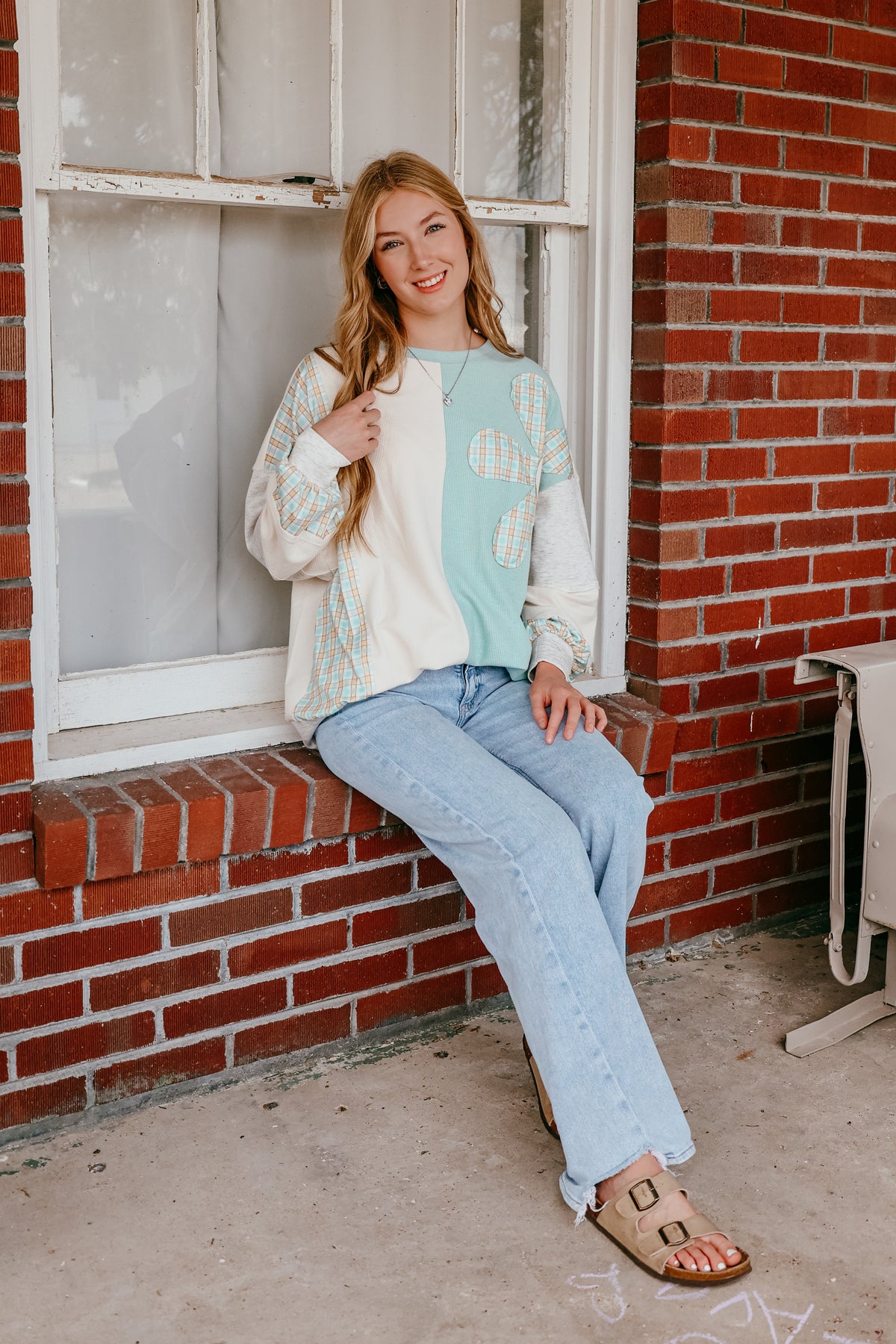 Blue Sky Patchwork Top