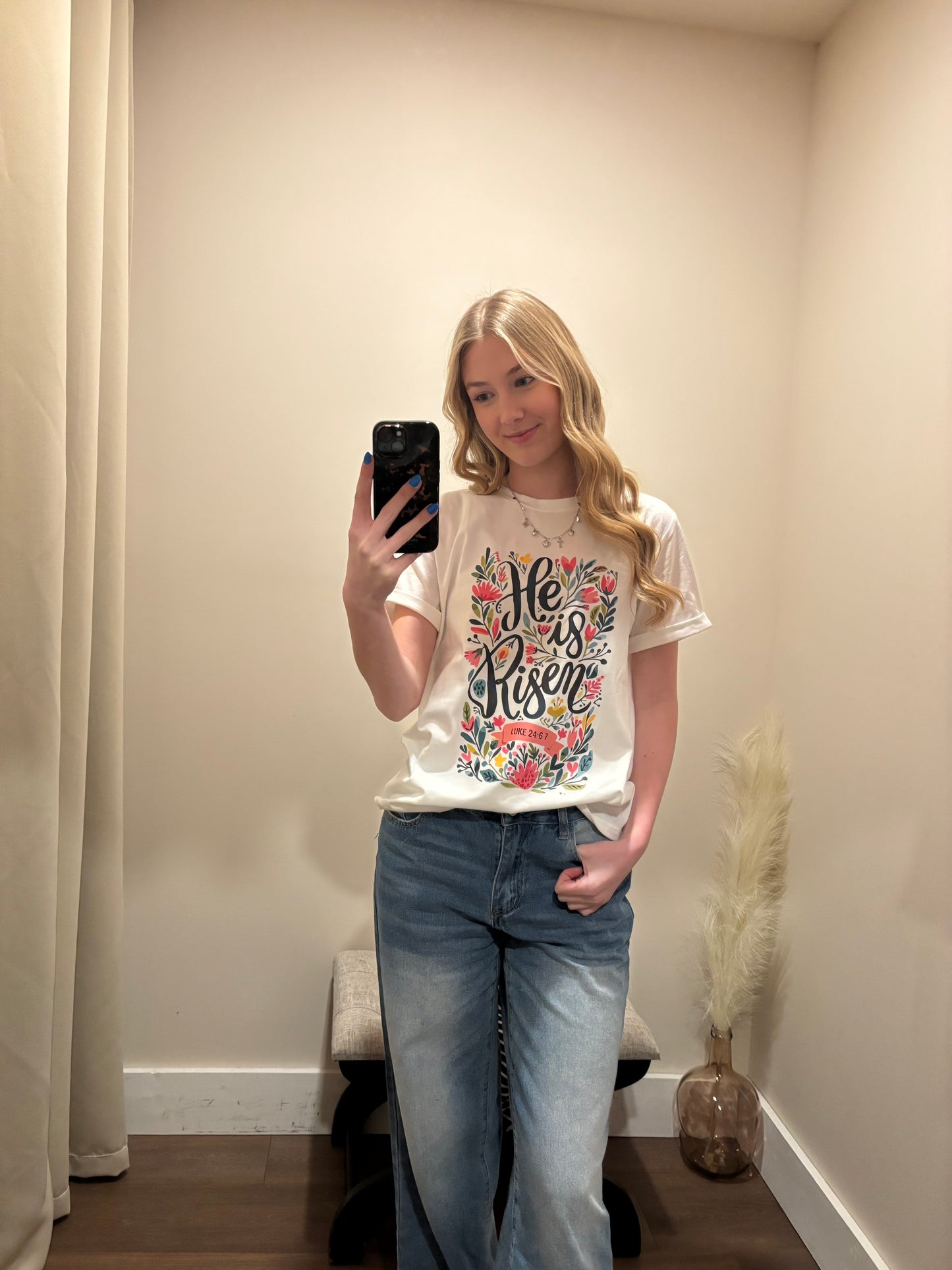 He is Risen Floral Tee