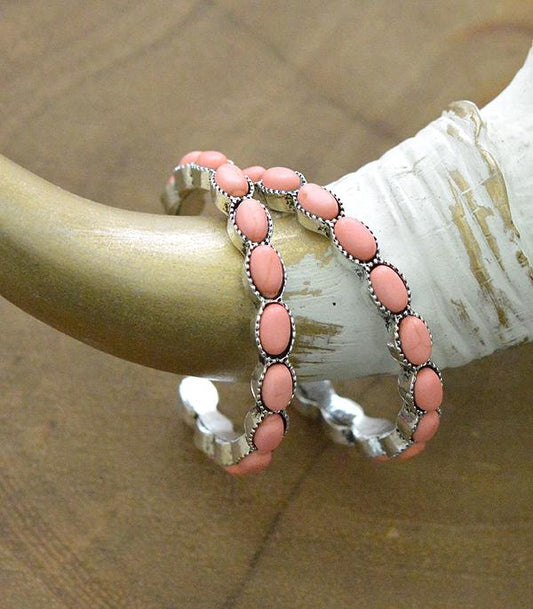 Coral Hoop Earrings