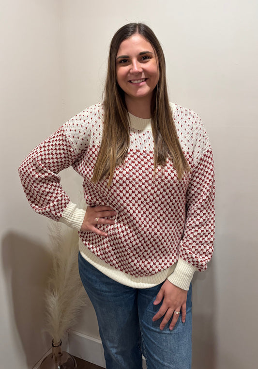 Cranberry Cream Cozy Knit