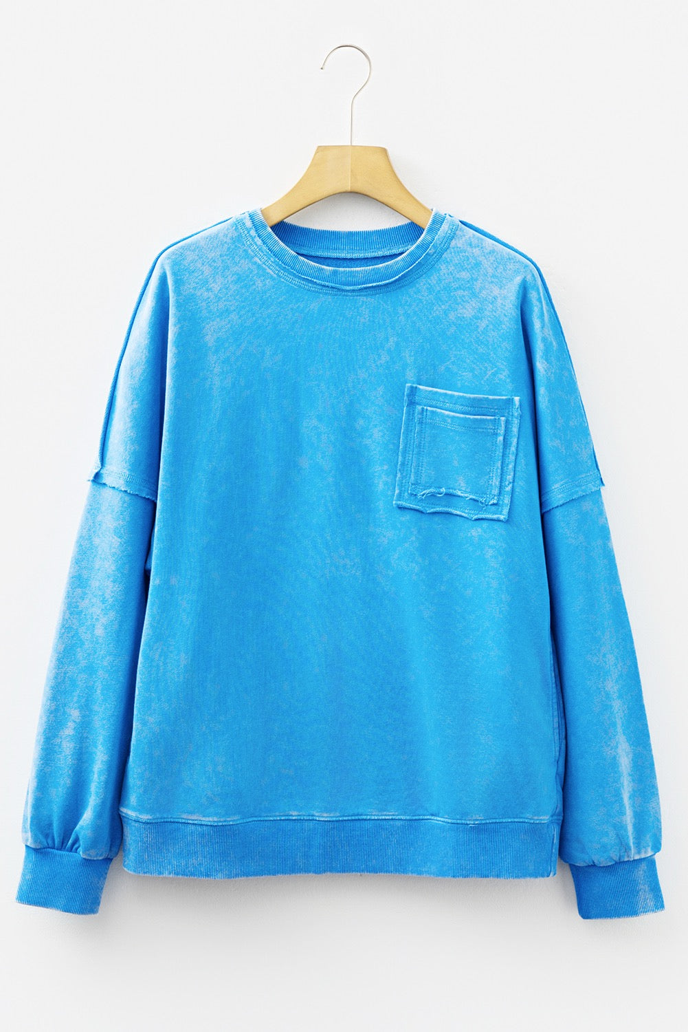 Icy Blue Washed Sweatshirt