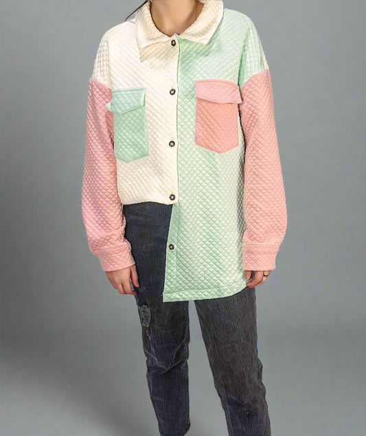 It’s All You Sherbet Color Block Shacket