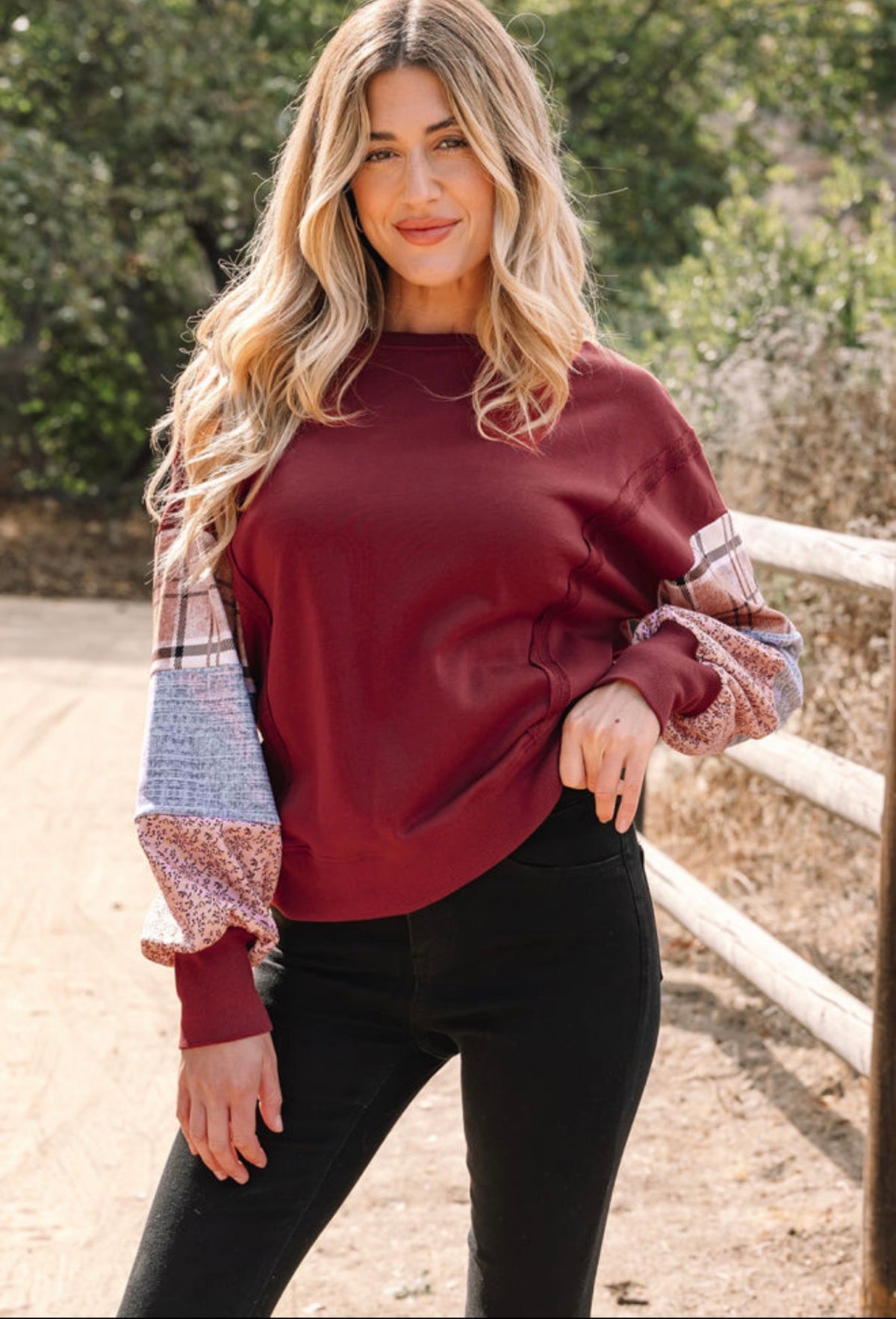 Country Roads Patchwork Top