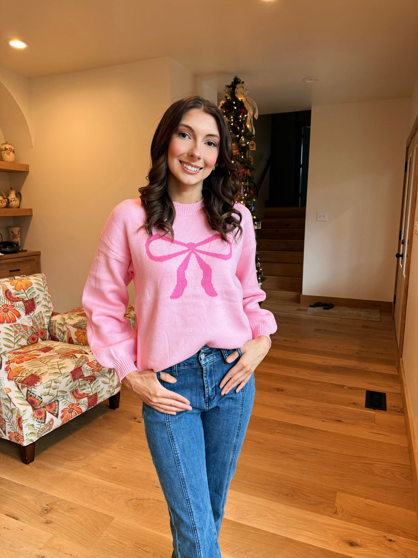 Blushing Bow Sweater