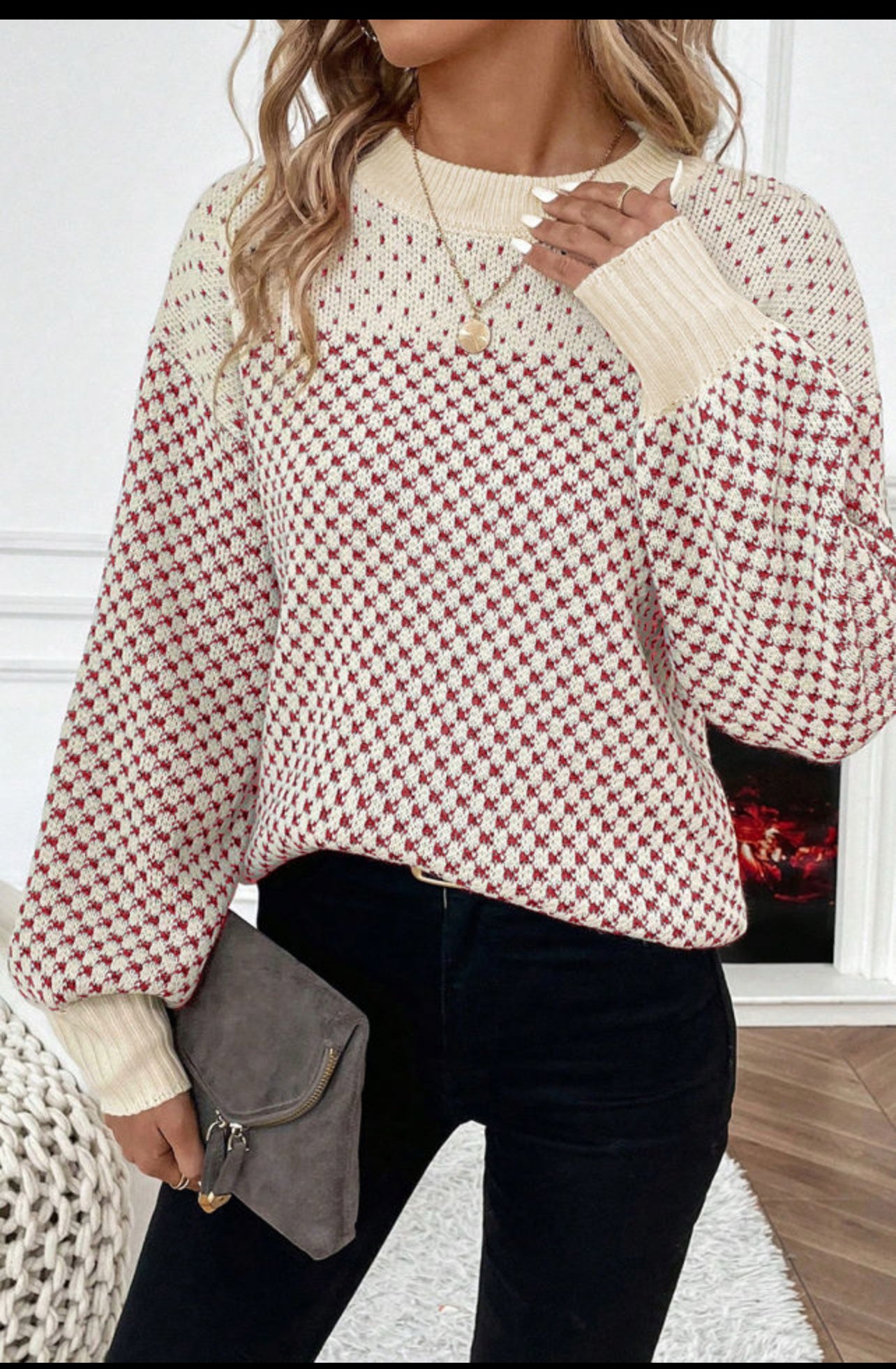 Cranberry Cream Cozy Knit