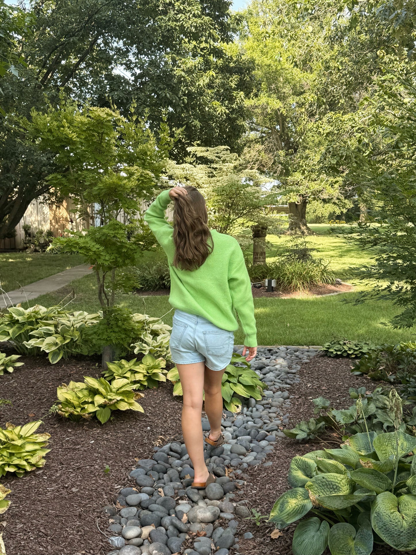 Lime Smiley Face Sweater
