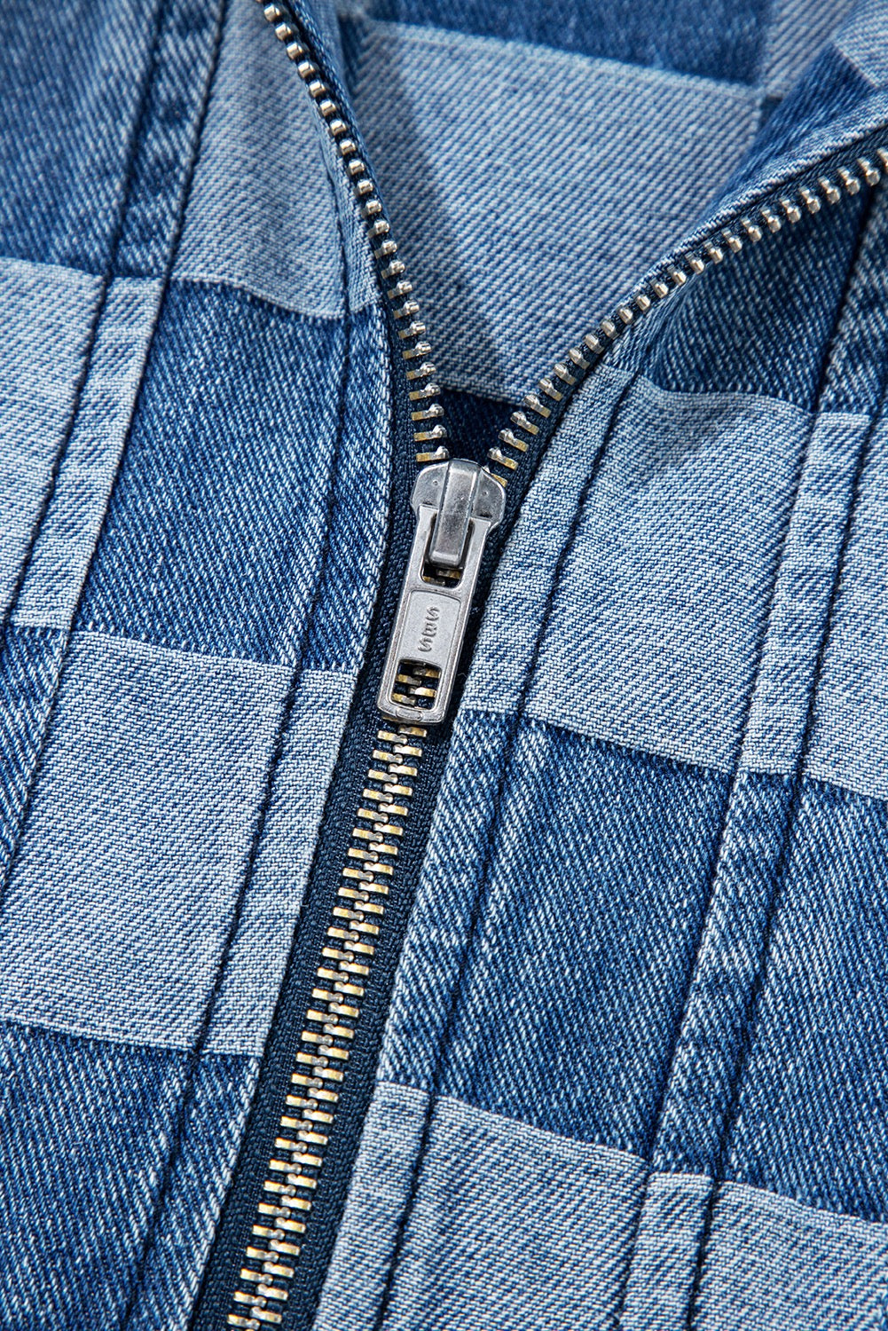 Frosted Denim Check Hoodie