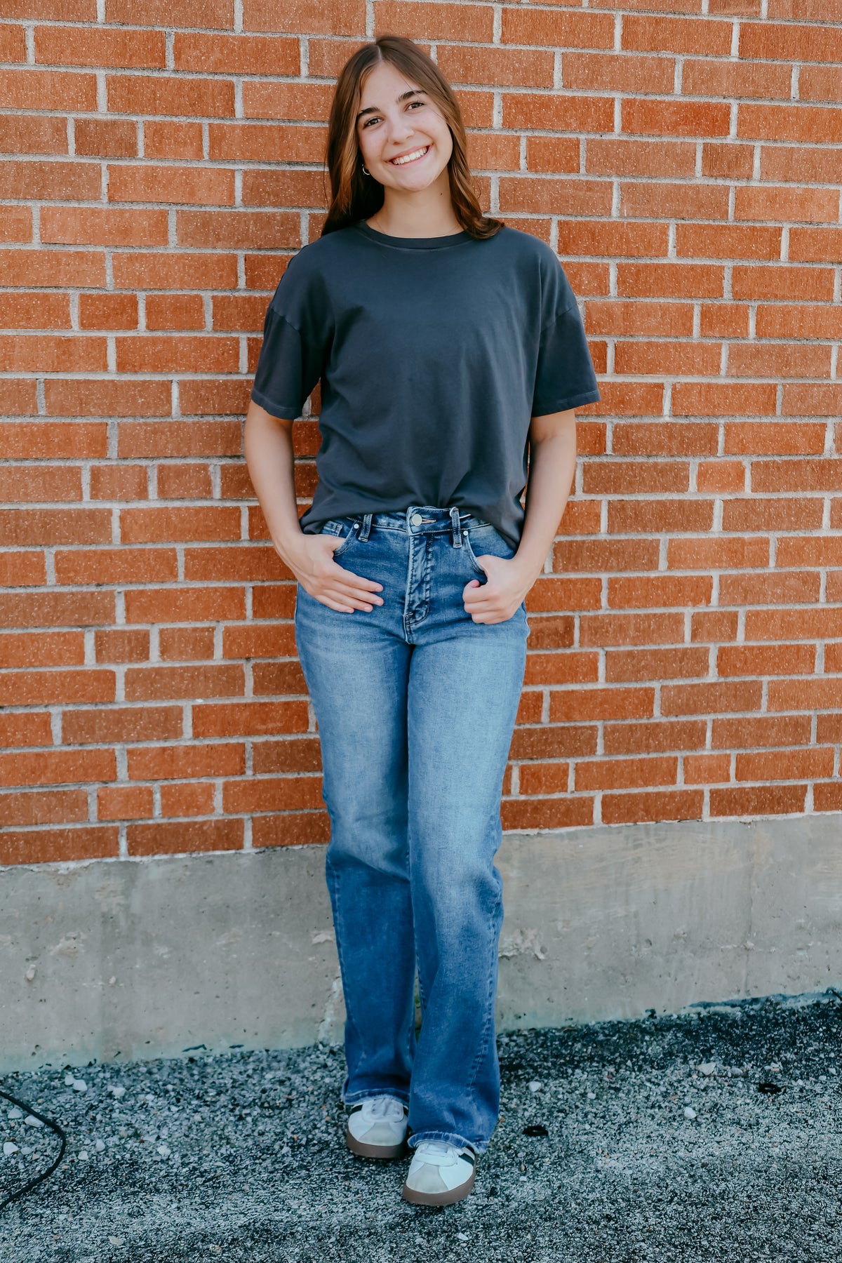 Risen High Rise Straight Jeans