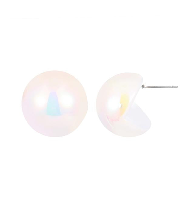 White Post Earring