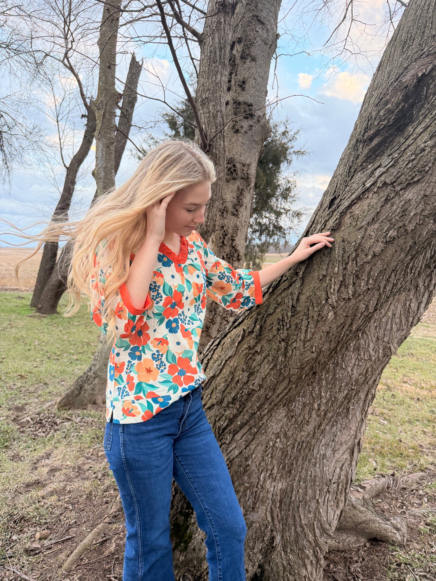 Harvest Bloom Ruffle Top