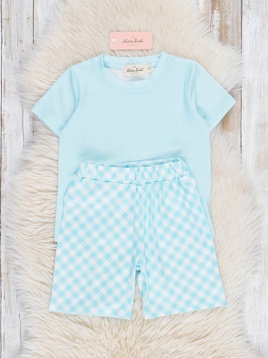 Powder Blue Gingham Outfit