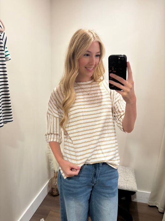 Coastal Sand Stripe Tee