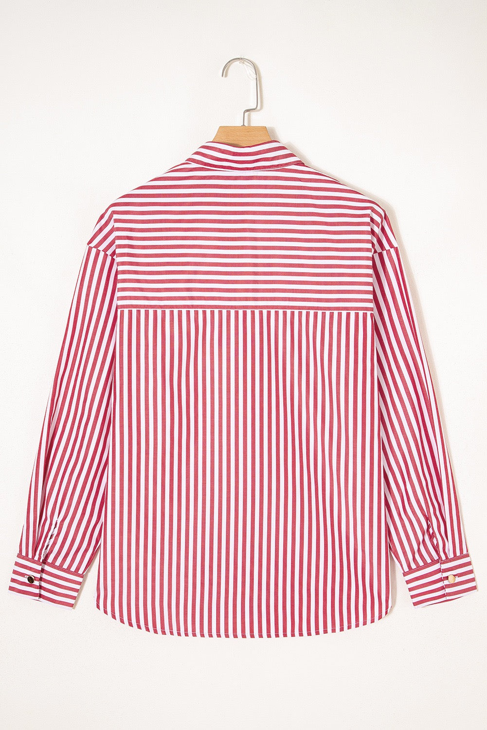 Crimson Stripe Button-Up