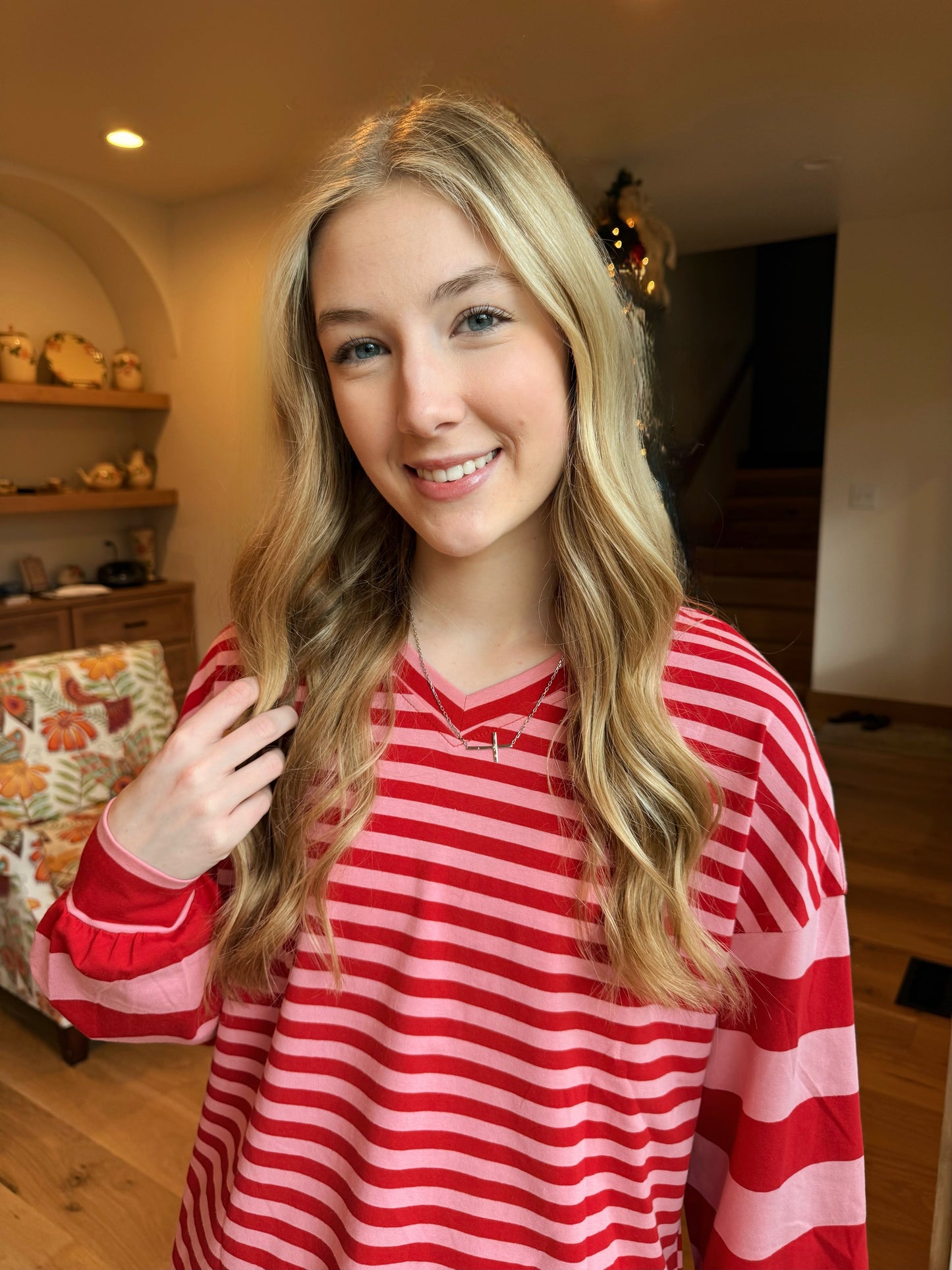 Sweetheart Stripe V-neck