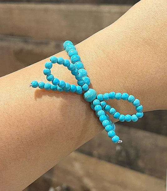 Turquoise Bow Beaded Bracelet