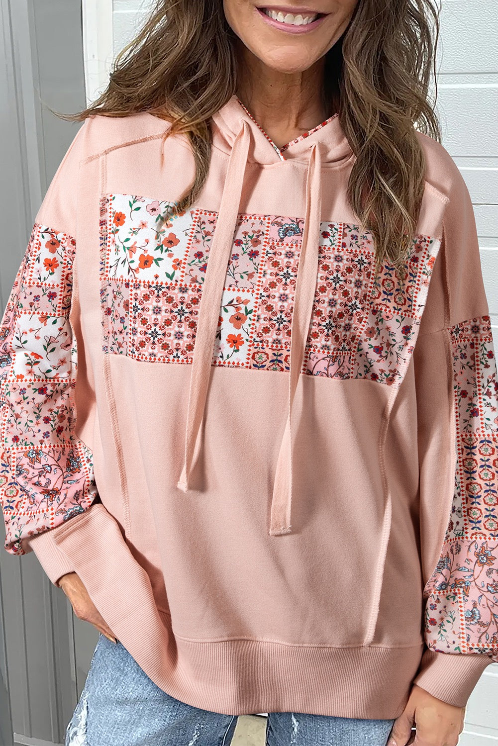 Boho Blossom Patchwork Hoodie