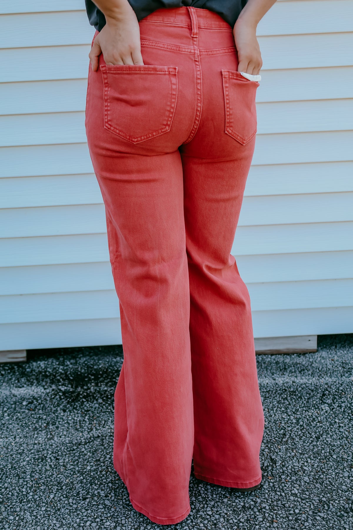 Risen High Rise Wide Jeans- Brick