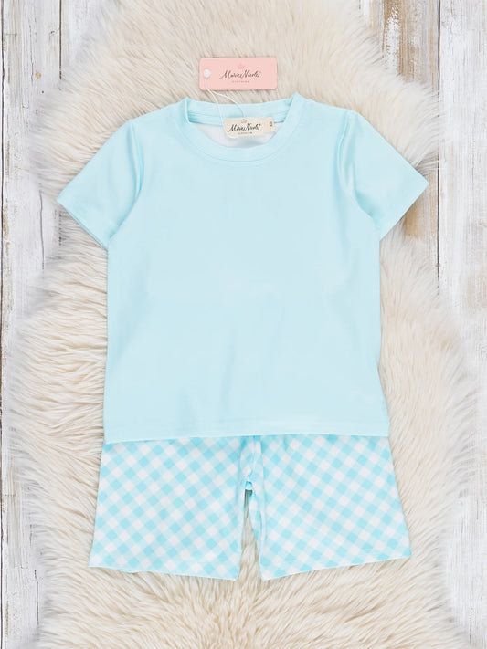 Powder Blue Gingham Outfit