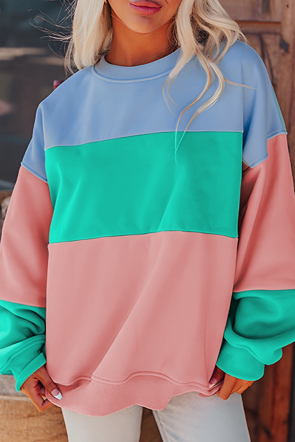 Frosted Candy Stripe Pullover