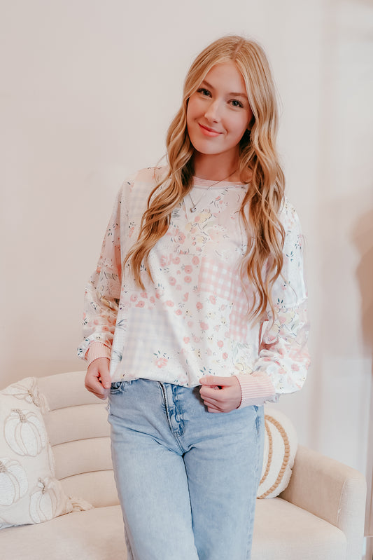 Sweet Grace Patchwork Pullover
