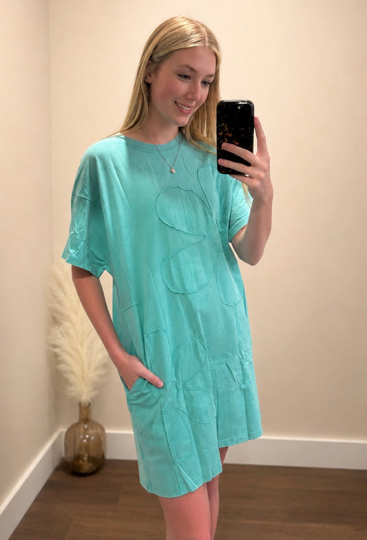 Flower Patchwork T-Shirt Dress