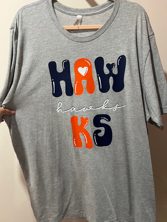 Hawks Bubble Letter T-Shirt