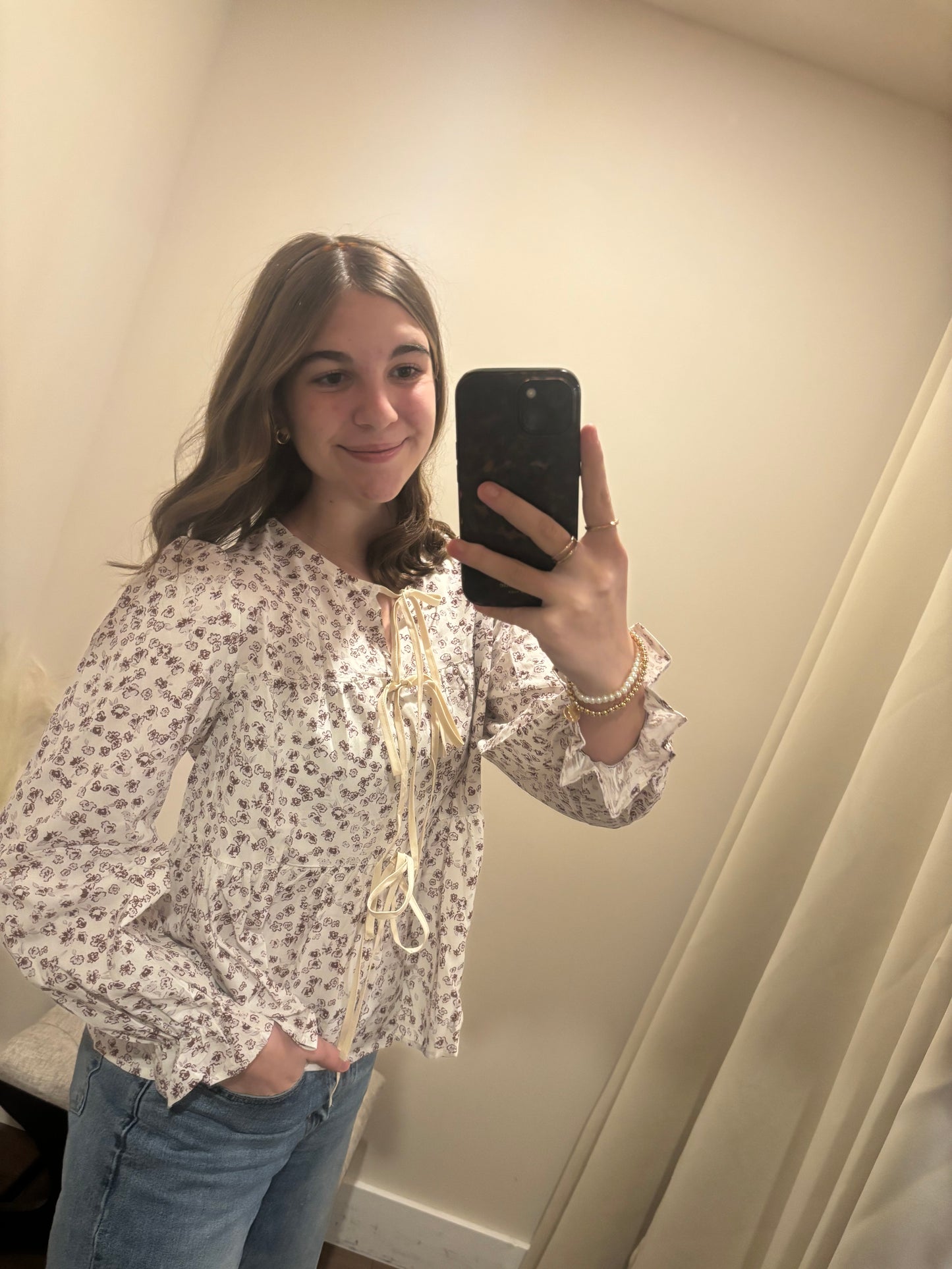 Petal Tie-Front Blouse