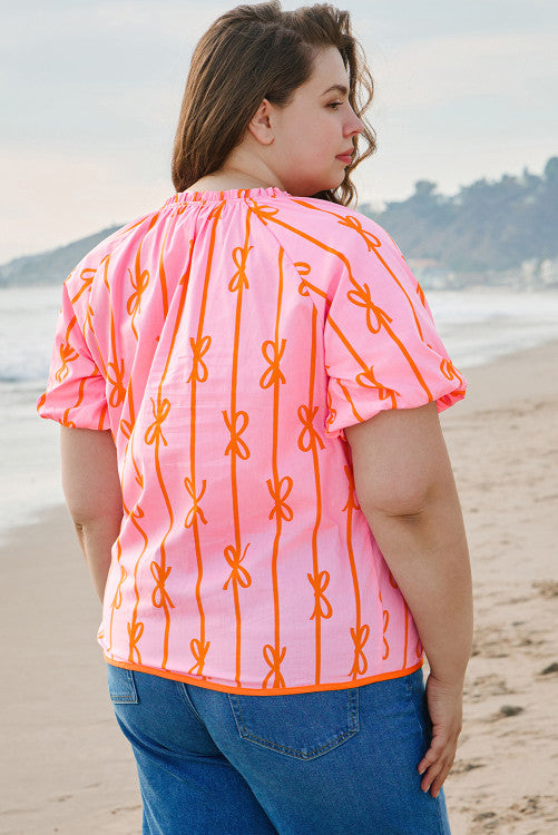 Plus Bowknot Top