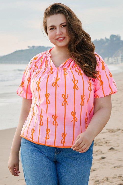Plus Bowknot Top