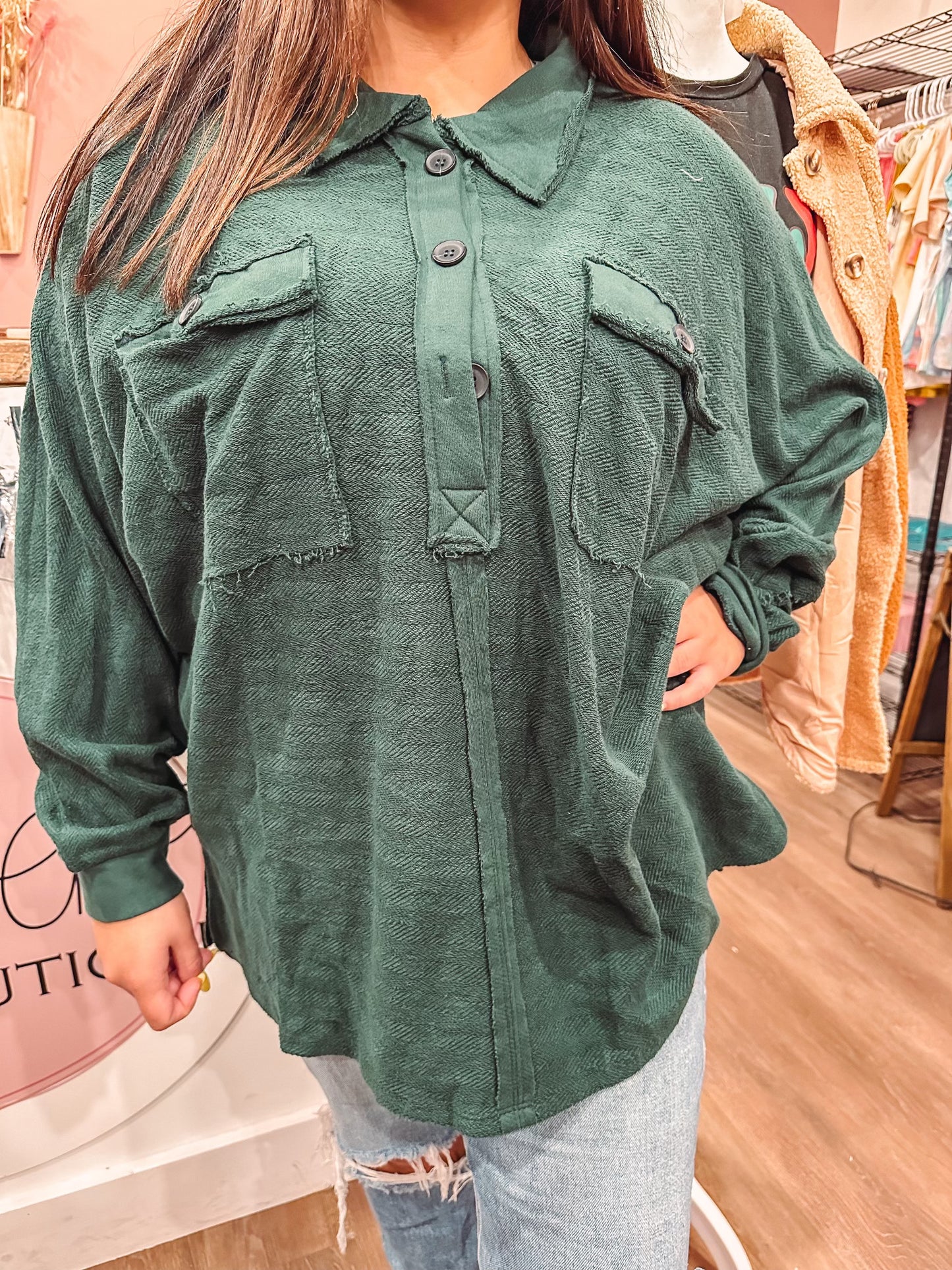 Plus Size Hunter Green Top