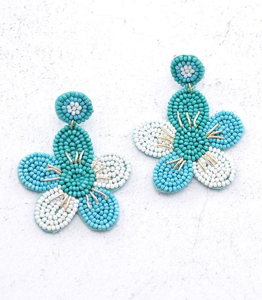 Blue Daisy Earrings