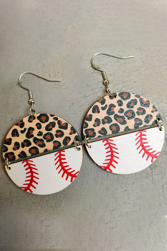 Leopard Baseball Earrings