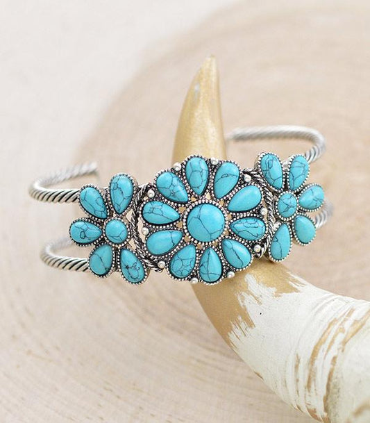 Turquoise Concho Cuff Bracelet